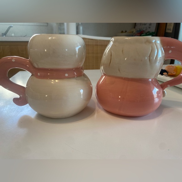 Johanna Parker pink Santa and snowman mugs - Picture 2 of 5